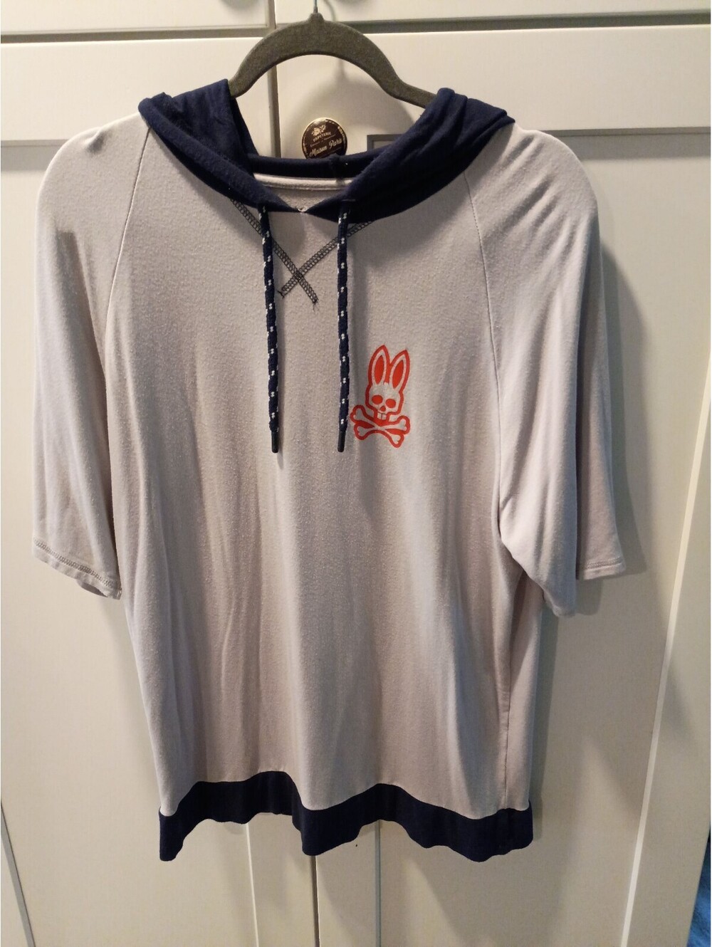 Psycho Bunny Short Sleeve Hoodie Shirt Size L